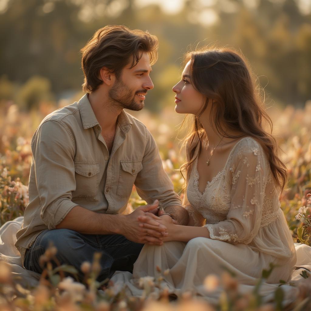 A couple engaged in a deep conversation, fostering a strong connection.