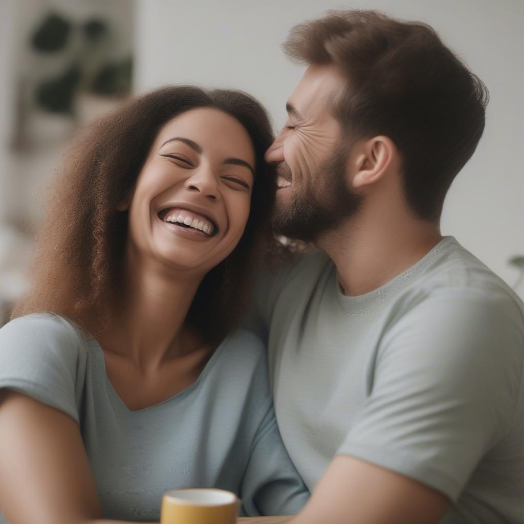 Couple enjoying April Fool's Day together