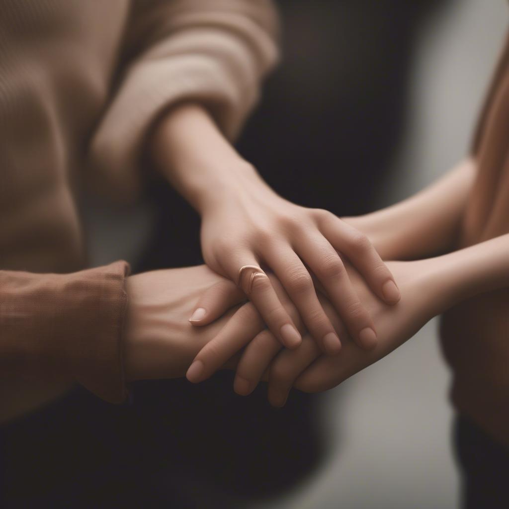 A couple holding hands, symbolizing the connection and support found in love.