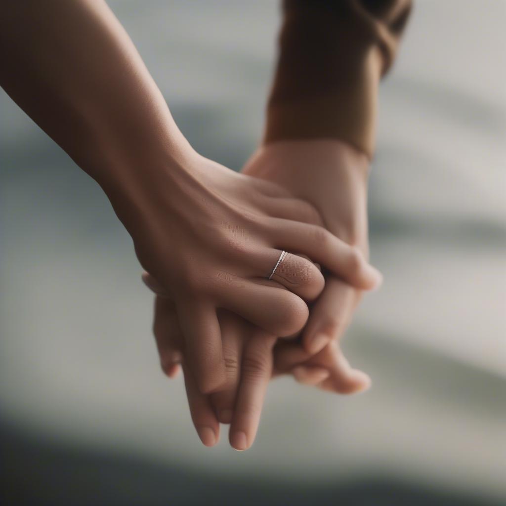 Couple Holding Hands in Nature