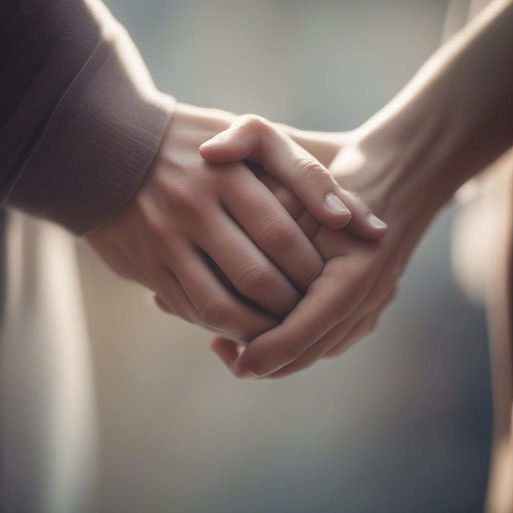 Couple Holding Hands in Apology