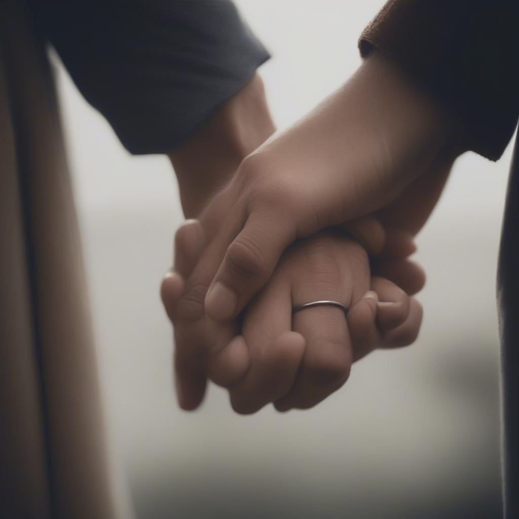 Couple holding hands