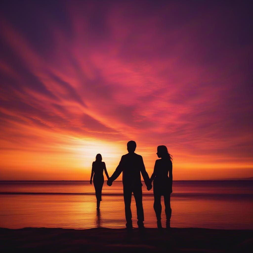 Couple holding hands at sunset, a visual representation of belonging and shared future.