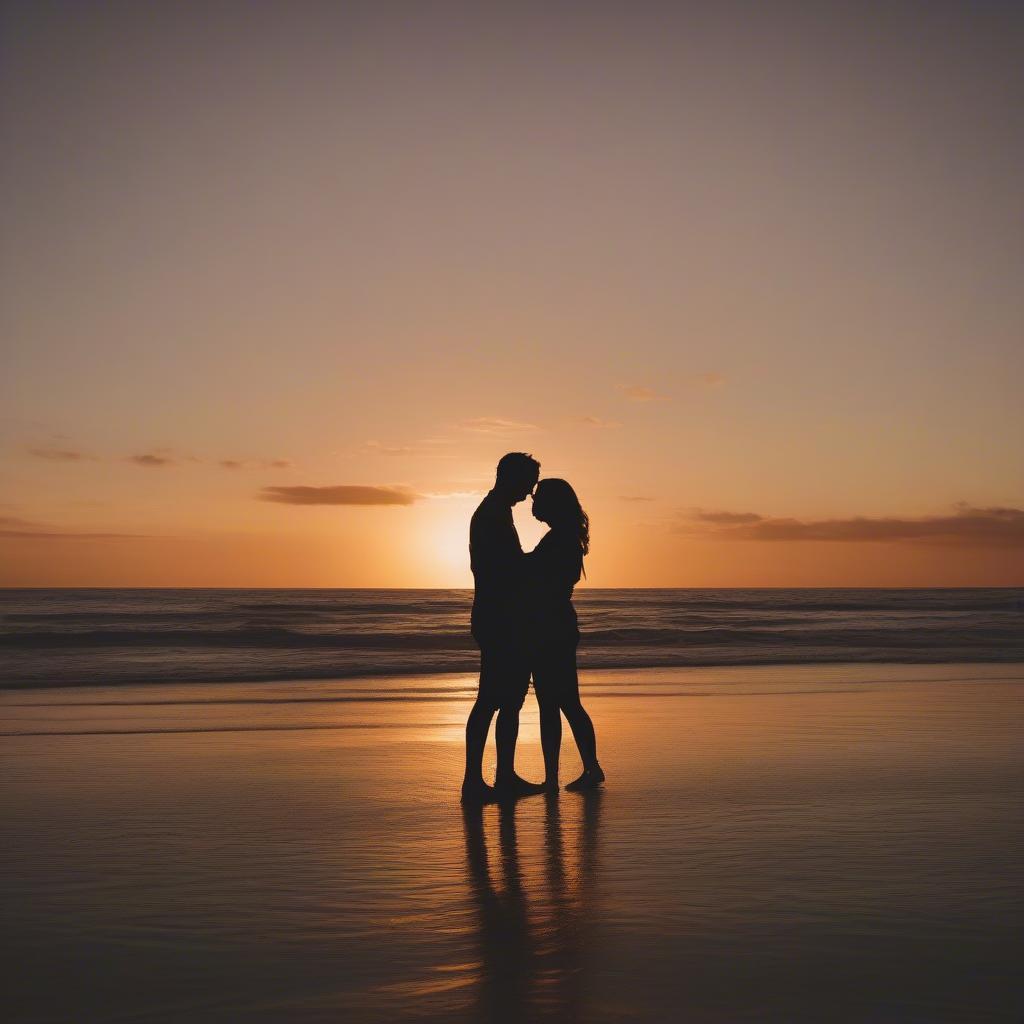 Couple Sharing a Laugh at Sunset