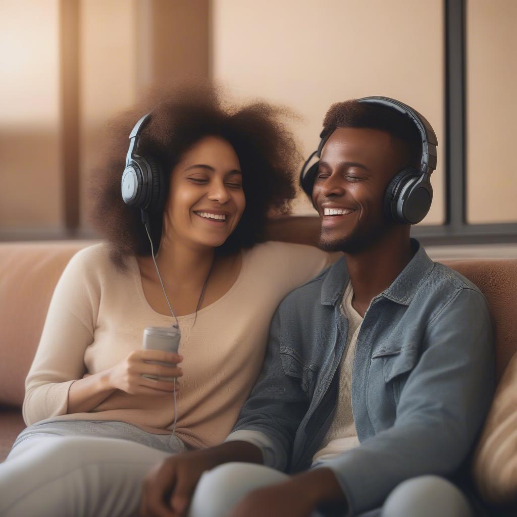 Couple Enjoying Music