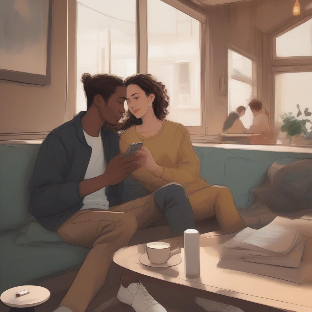 Couple Listening to Music Together