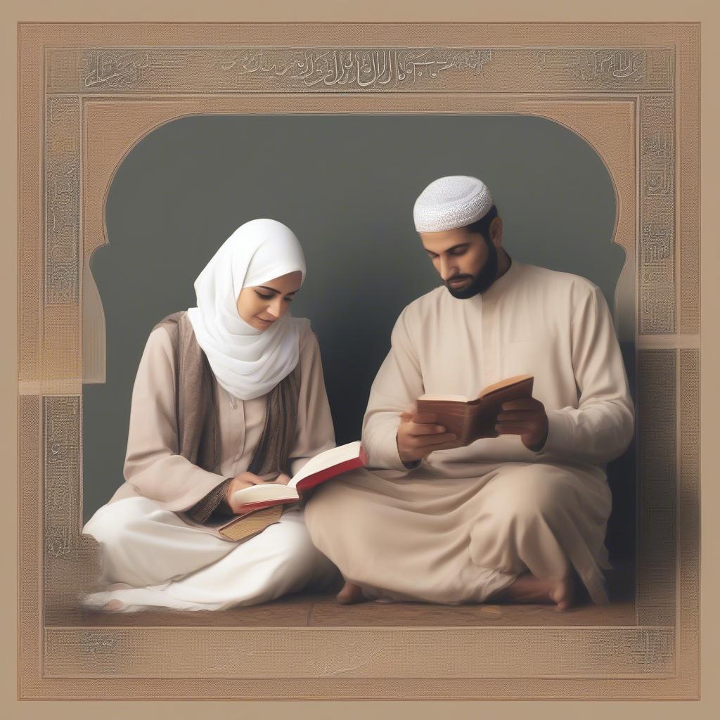 Couple Reading Arabic Poetry Together