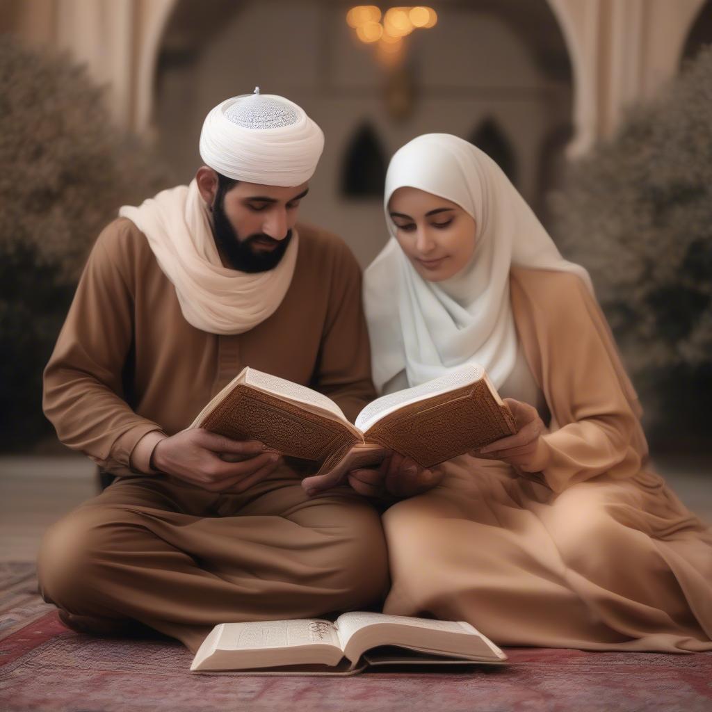 Couple reading the Quran together