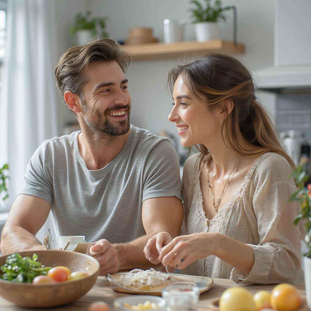 A couple spending quality time together, enjoying each other's company and engaging in shared activities.