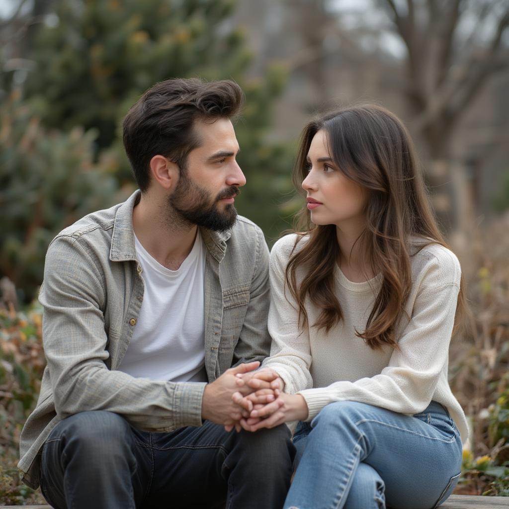 Couple Deeply Engaged in Conversation