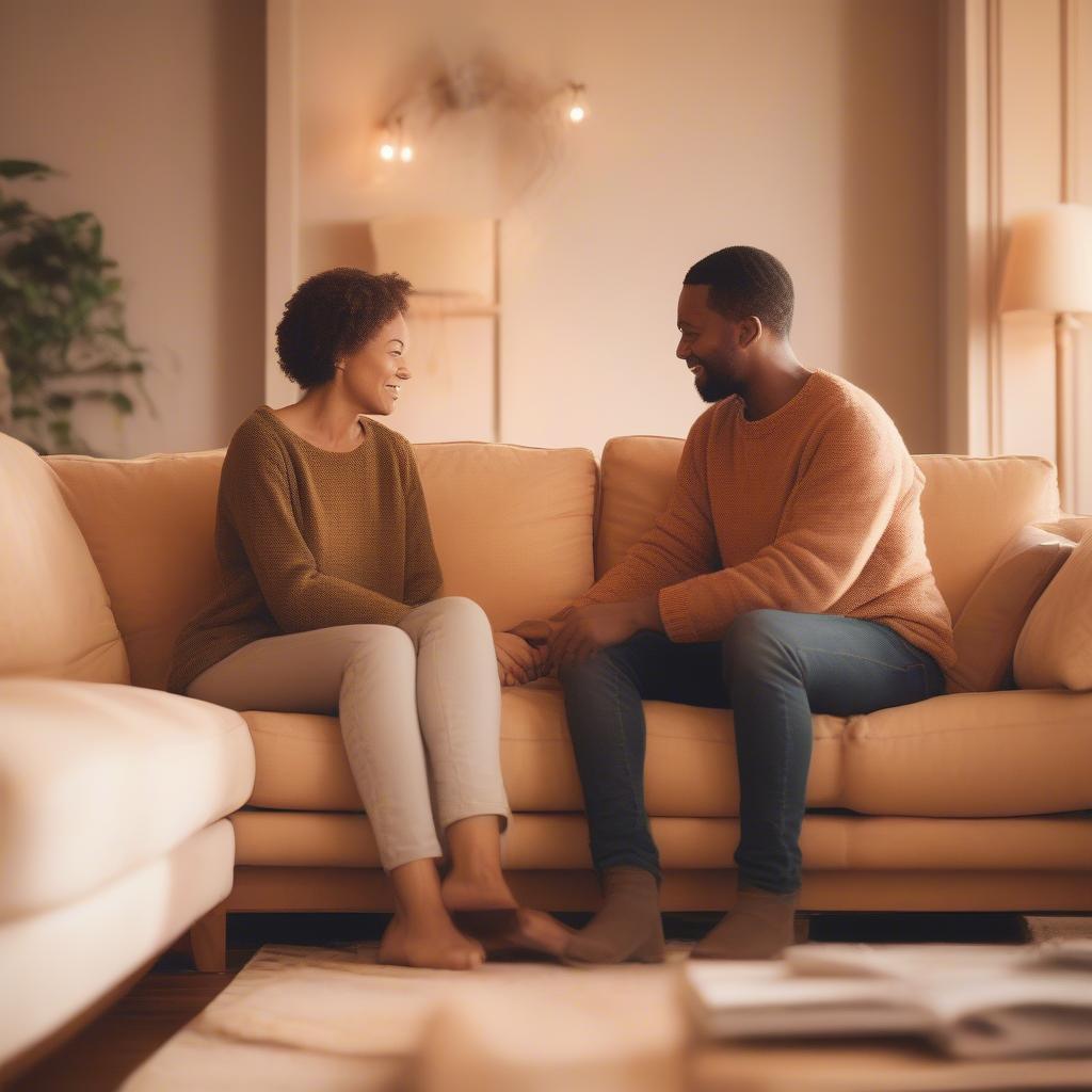 Couple having an intimate conversation