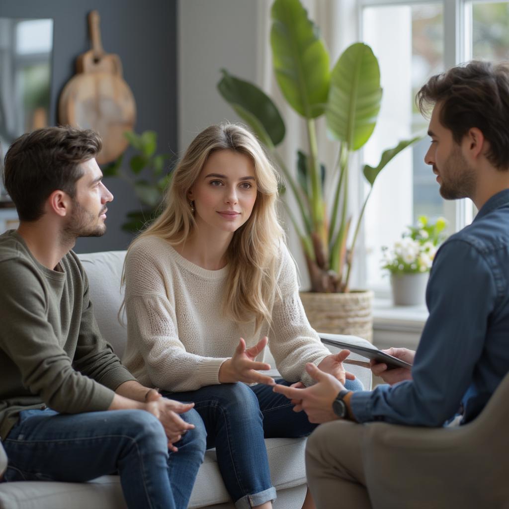 Couple in therapy session working to improve relationship