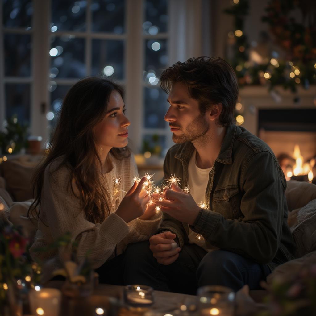 Couple Communicating with Morse Code