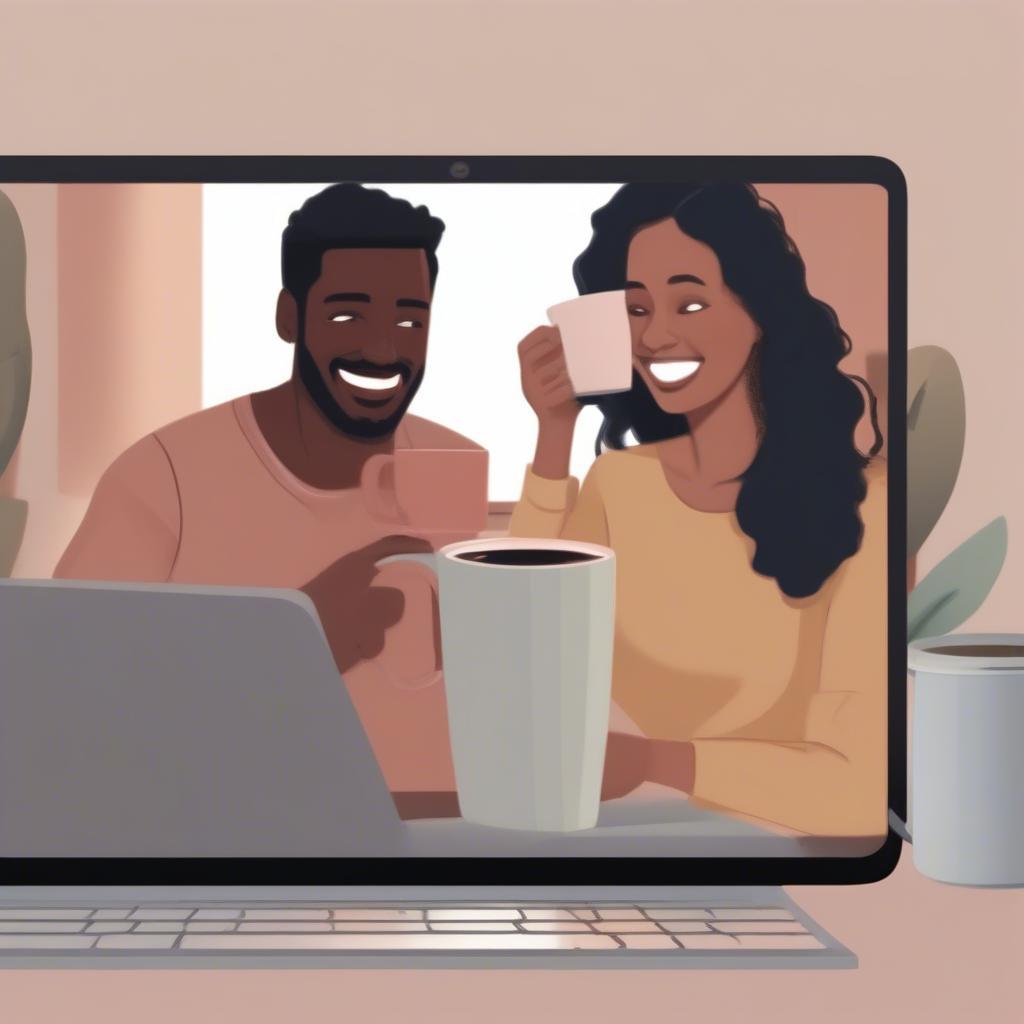 Couple Sharing a Moment via Video Call