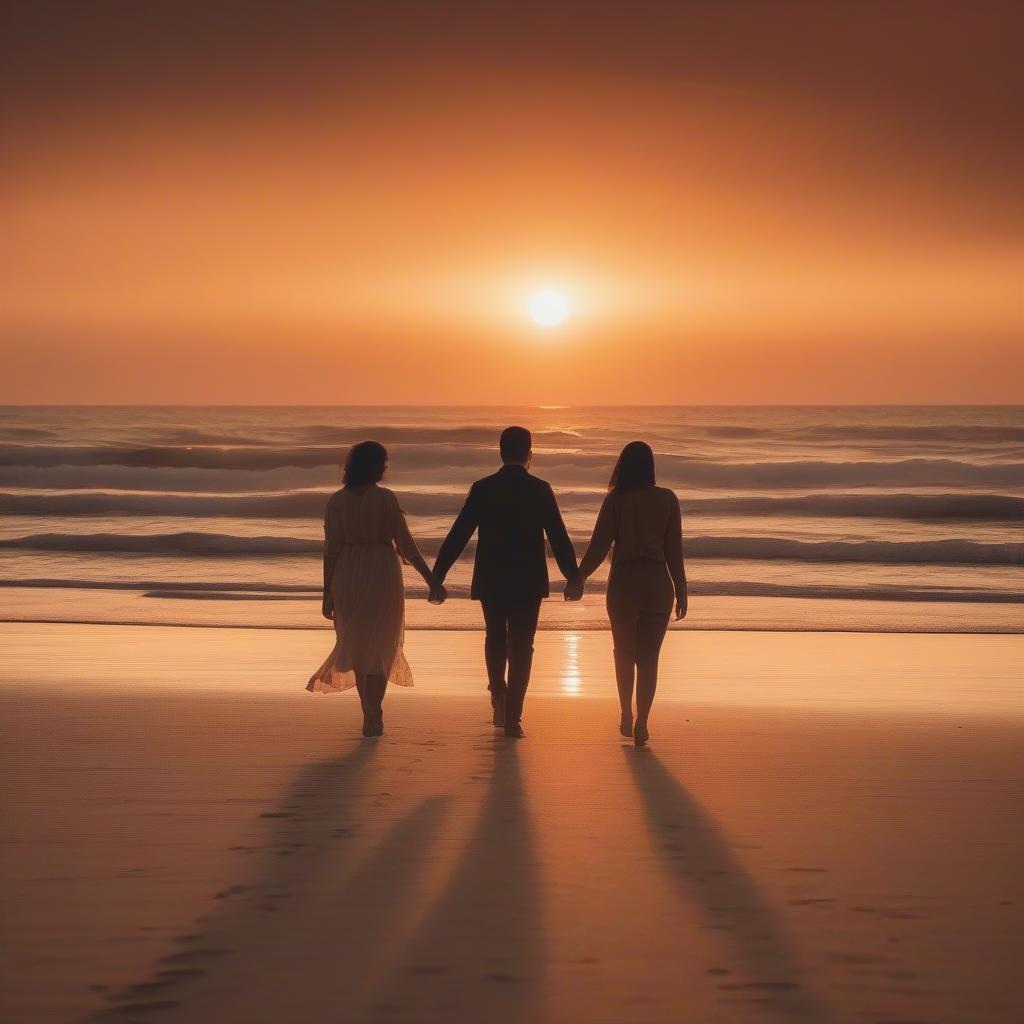 A couple walking hand-in-hand on a beach, symbolizing a lasting connection