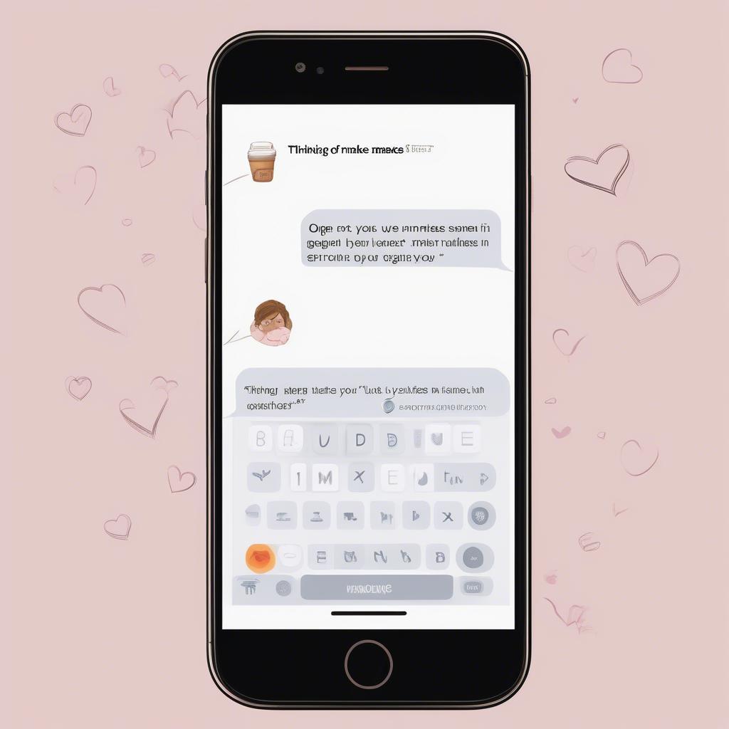 A phone screen displaying a text message with a sweet crushing love quote.