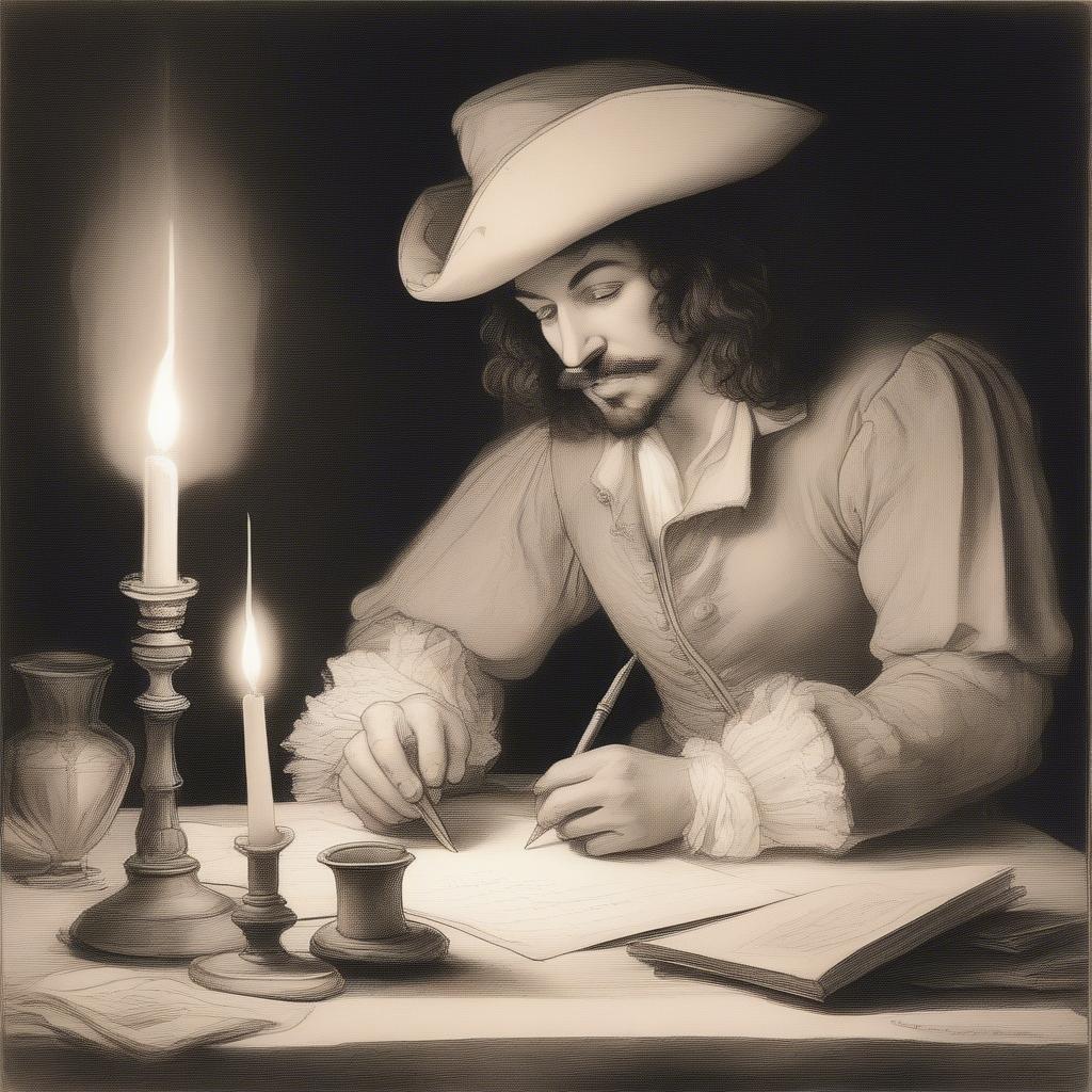 Cyrano de Bergerac Writing a Letter