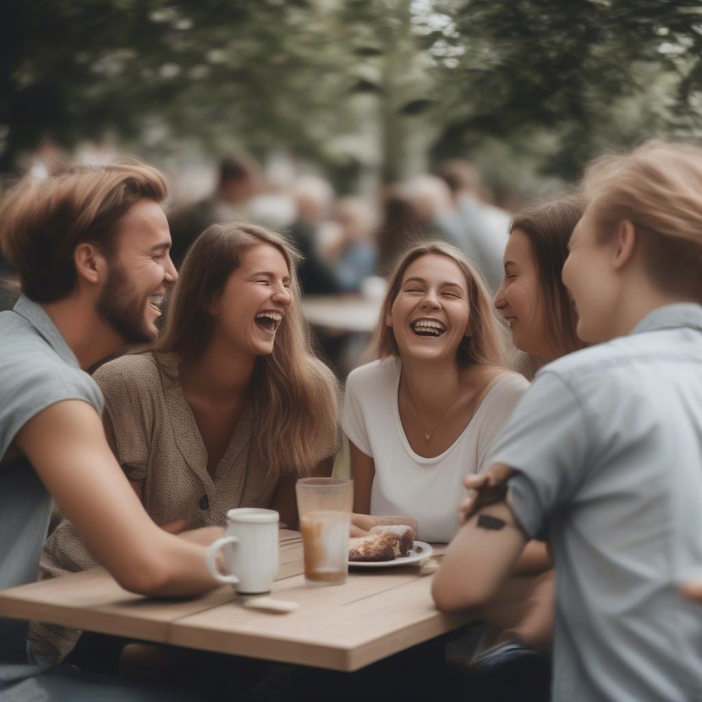 Danish friends laughing together