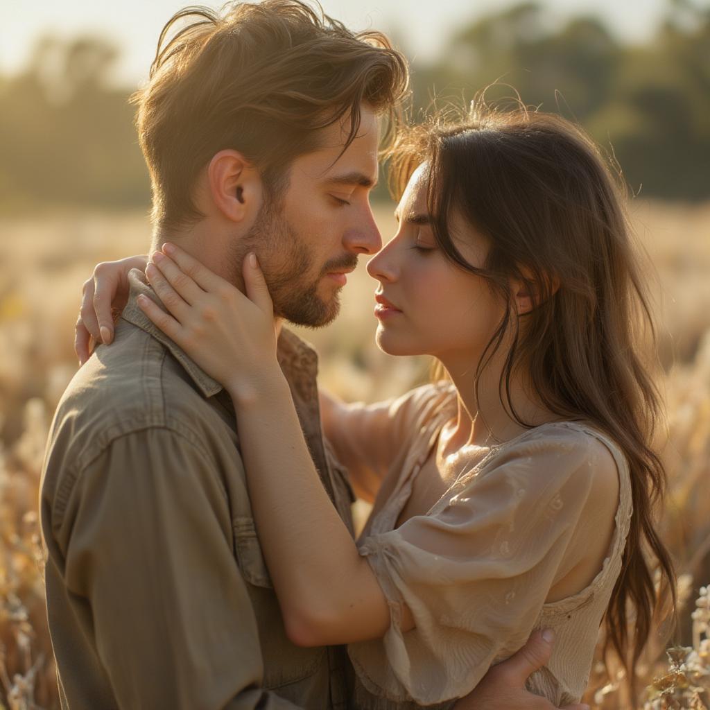 Couple embracing deeply, symbolizing profound love