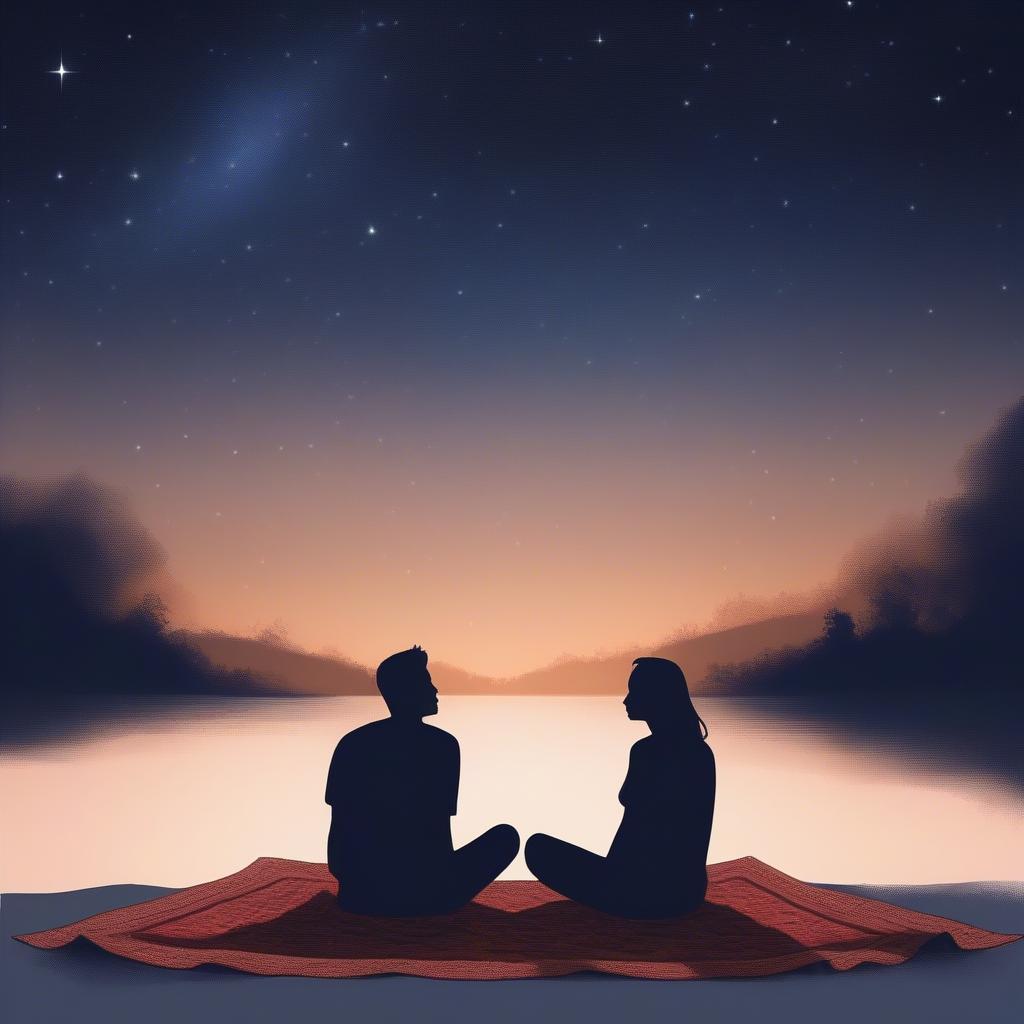 Couple stargazing under a clear night sky - Deep Love Quotes for Him