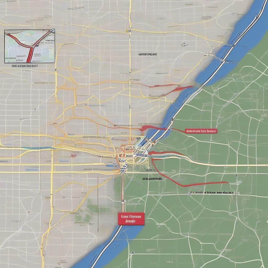 Map Showing Distance Between DFW and Love Field