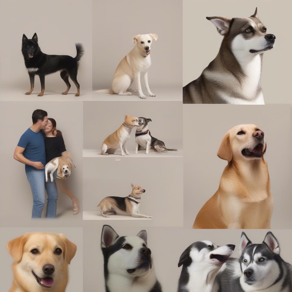 Different Dog Breeds Showing Affection