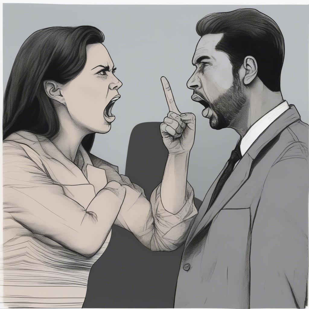 Man being disrespectful to a woman during an argument