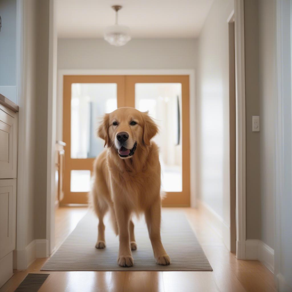 Dog Following Owner Showing Love