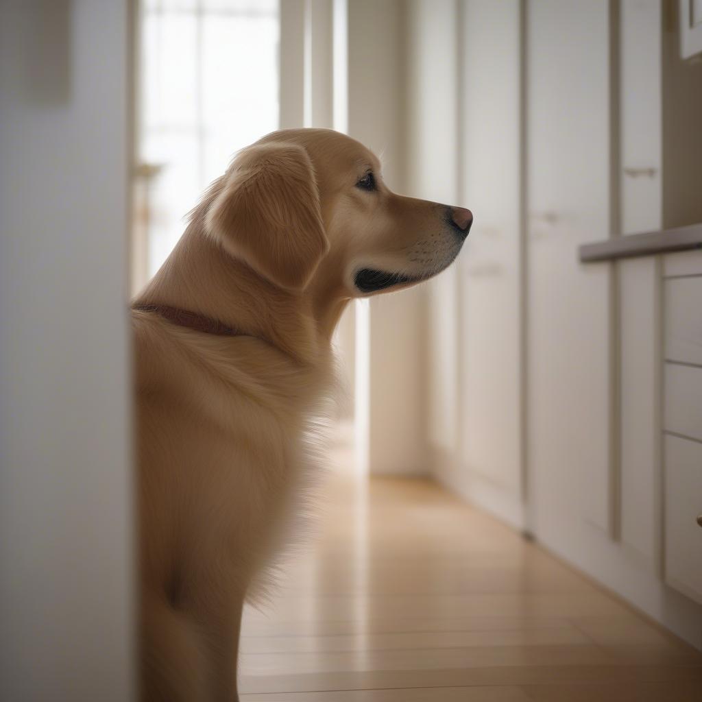 Dog Following Owner Showing Love