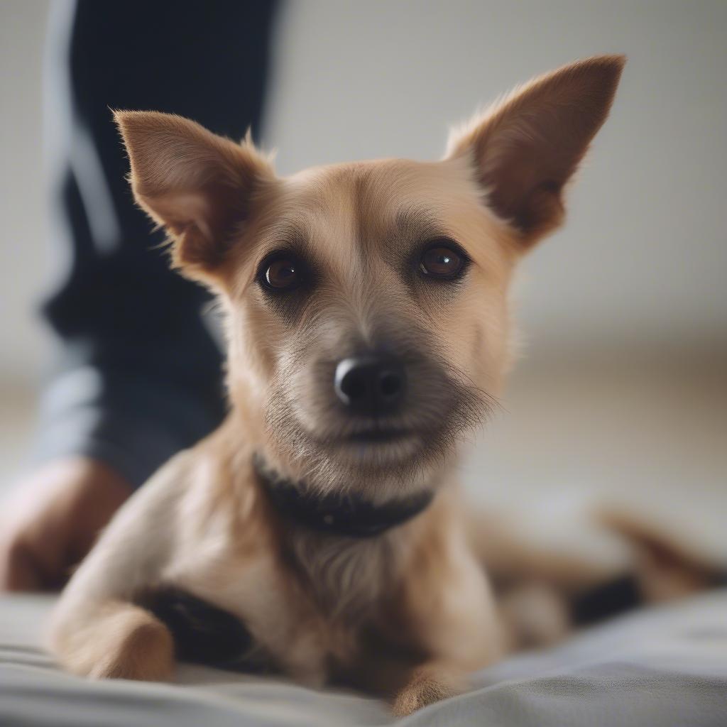 Dog Leaning on Owner Showing Affection