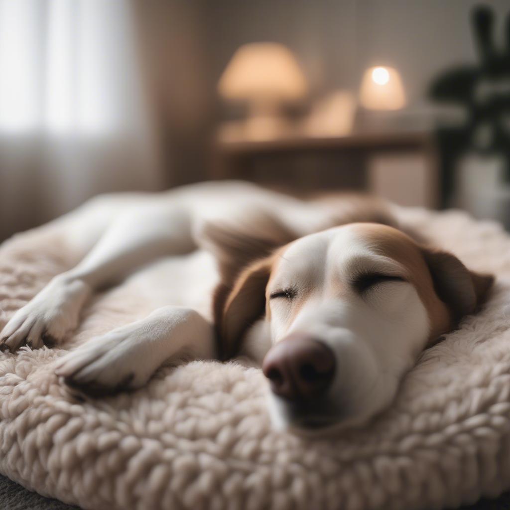 Dog Sleeping in Cozy Bed