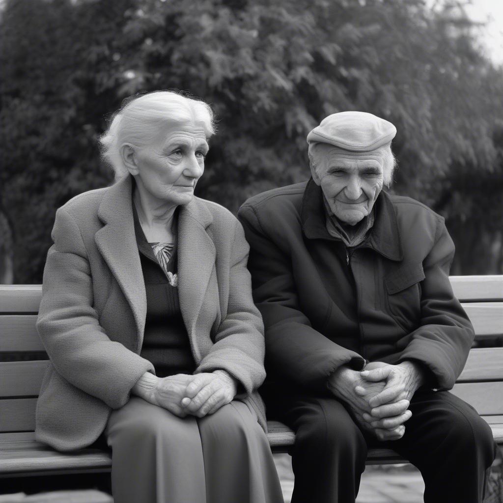 Elderly Albanian Couple Holding Hands