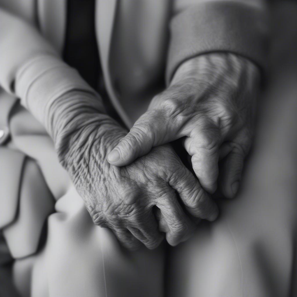 Elderly Couple Holding Hands