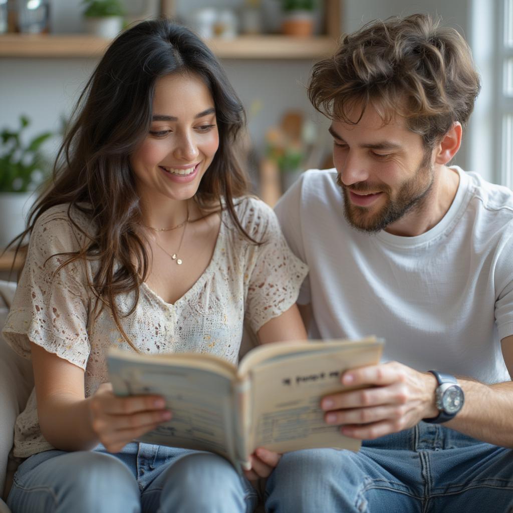 Ellie showing Carl her adventure book