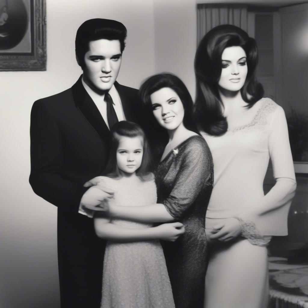 Elvis, Priscilla, and Lisa Marie