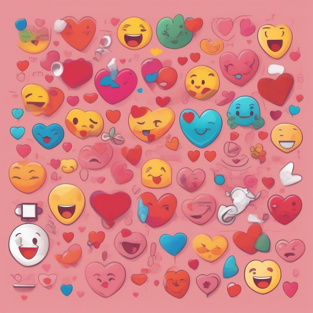 Using emojis and GIFs to express love in text messages