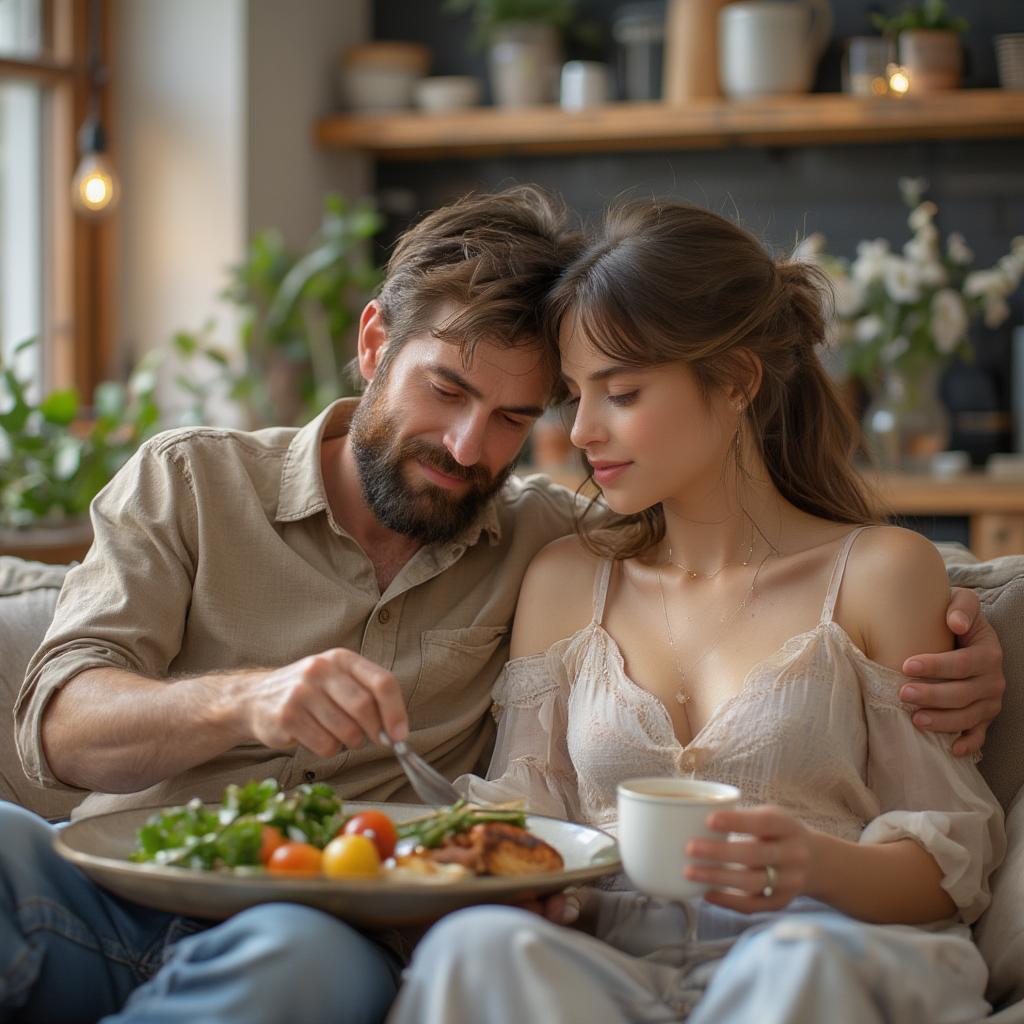 Couple enjoying everyday moments together