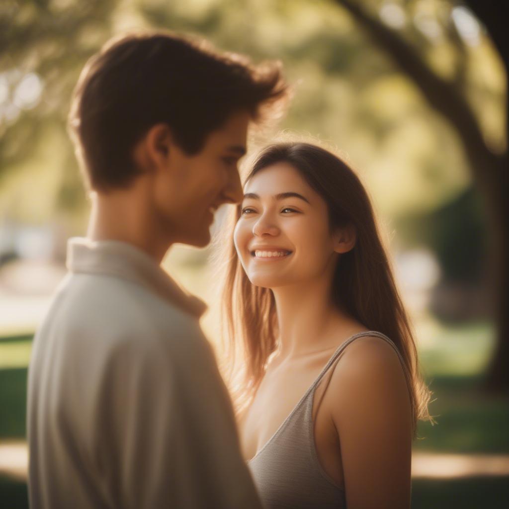 Couple gazing into each other's eyes