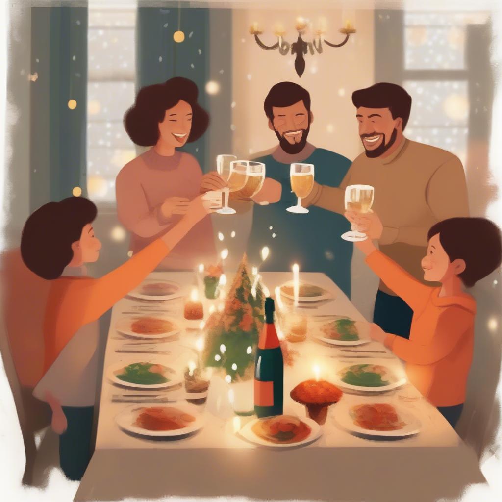 Family Celebrating New Year Together