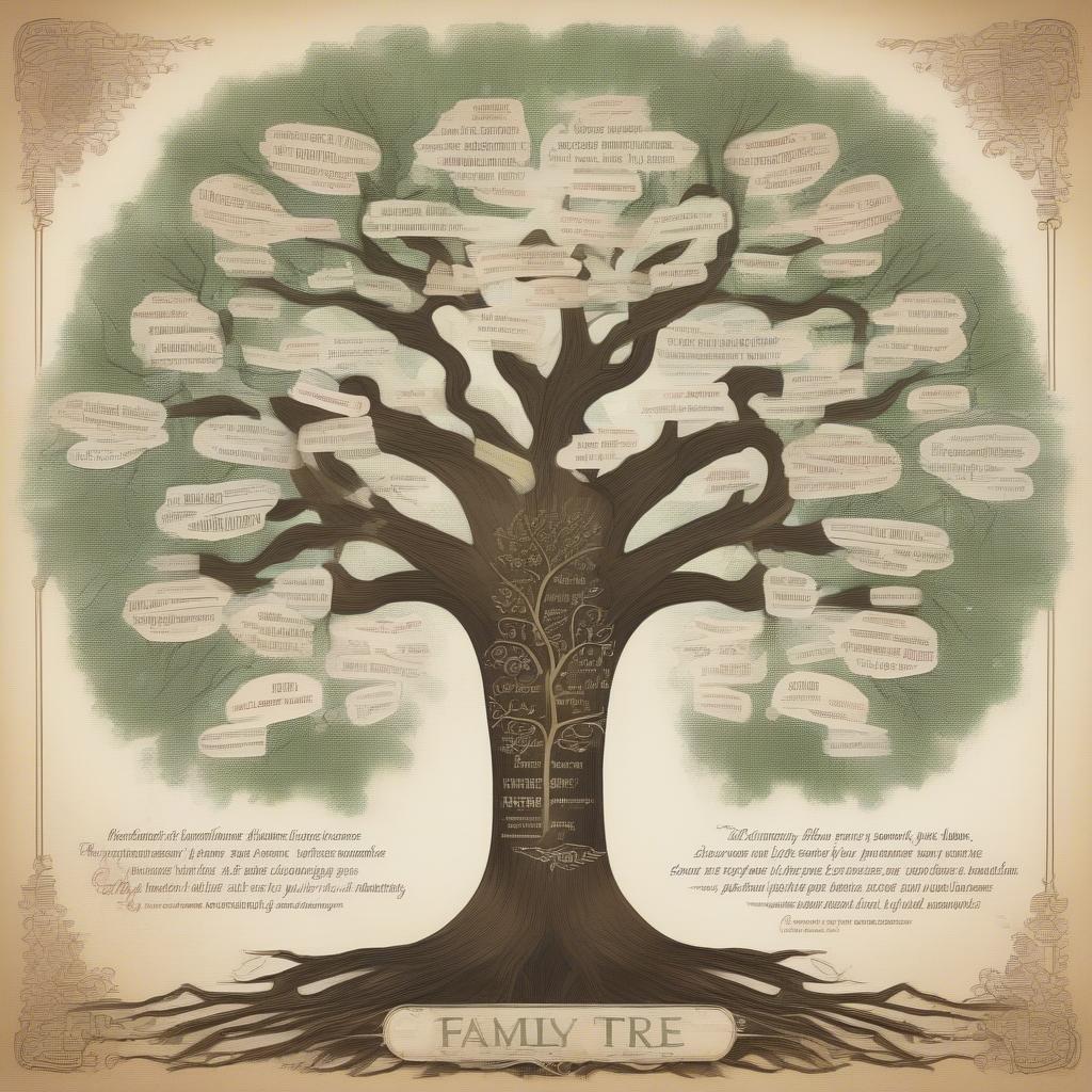 Family Tree Decorated with Quotes