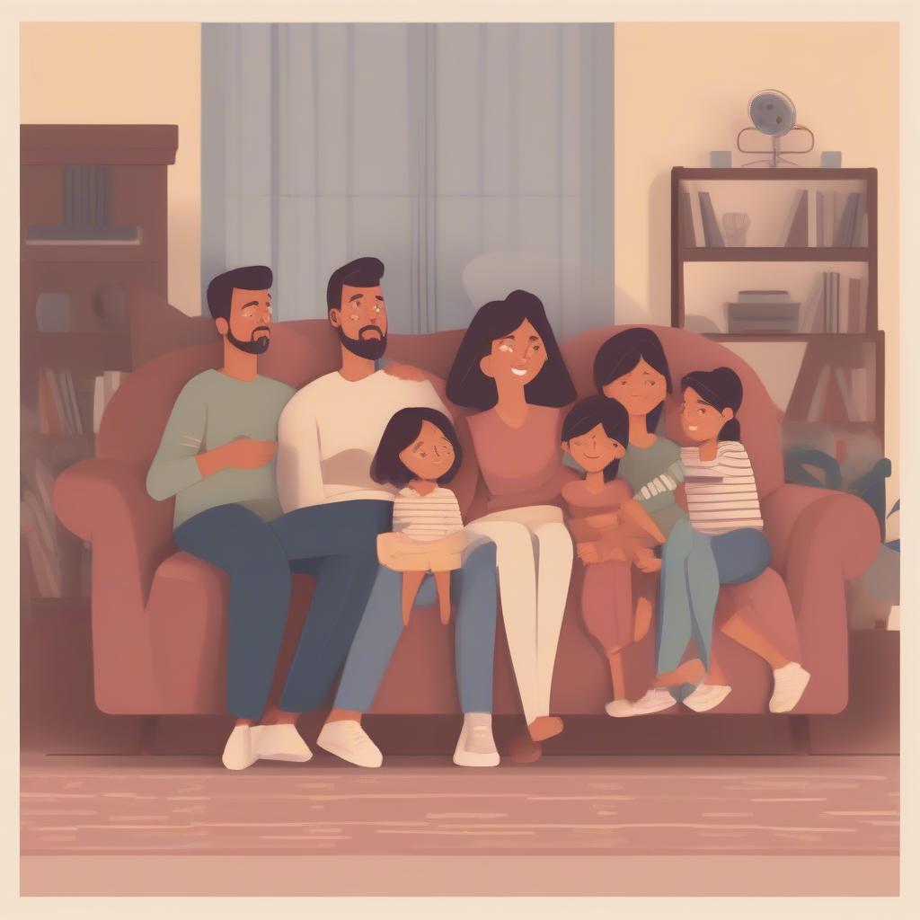 Family Watching Movie Together