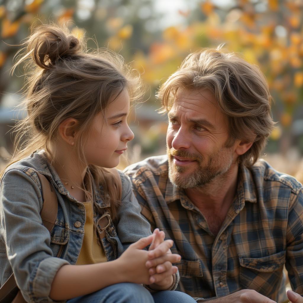 Father and Daughter Talking