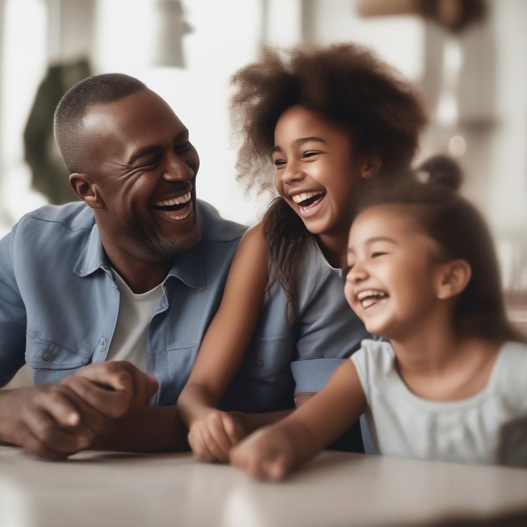 Father and Daughter Sharing a Laugh