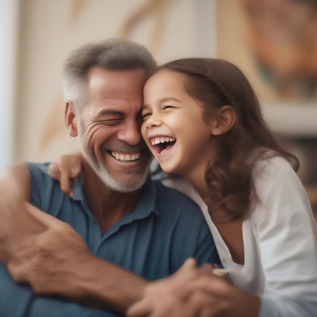 Father and Daughter Sharing a Laugh