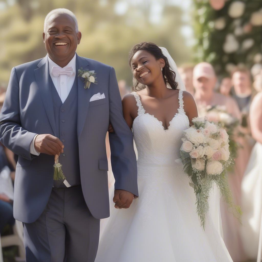 Father Walking Daughter Down the Aisle