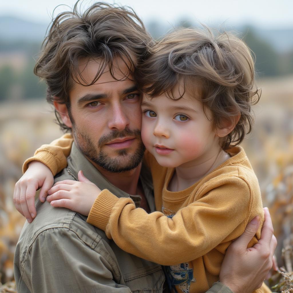 Father and Child Embracing