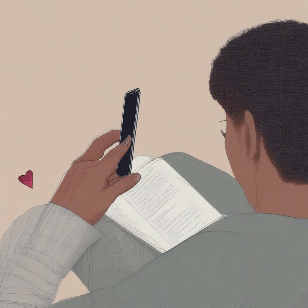 A person reading quotes on their phone, finding comfort and inspiration.