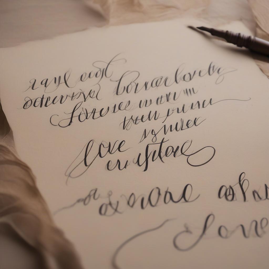 Handwritten Forever Love Quote on Rustic Paper