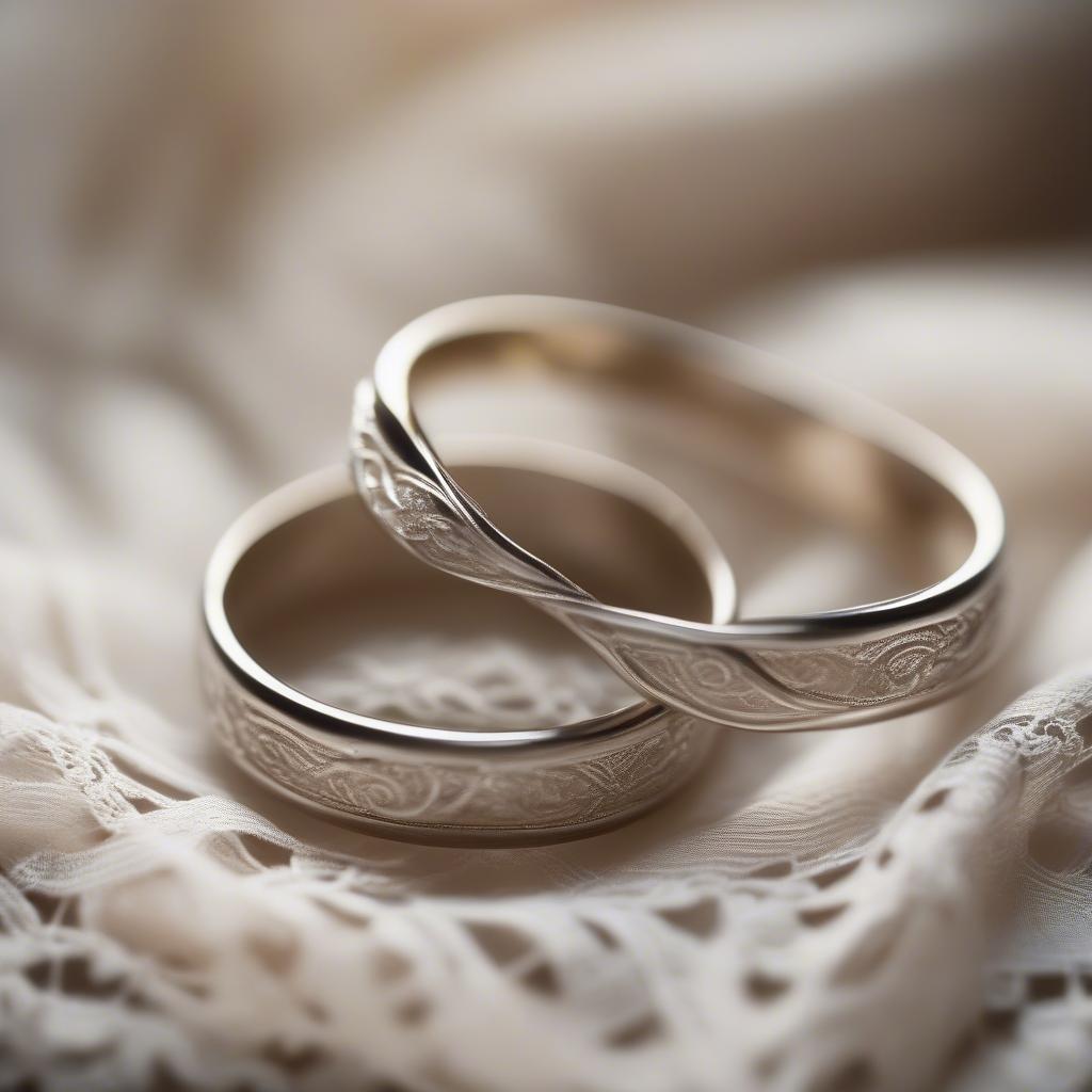 Wedding Rings Intertwined, Symbolizing Forever Love