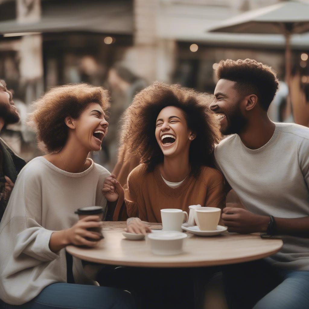 Group of friends laughing together, showcasing their strong bond and appreciation for each other.